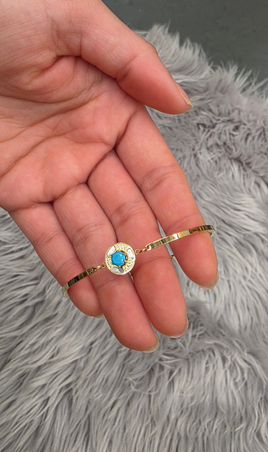 Blue Evil Eye Chain Bracelet – 18K Gold Plated, Waterproof & Hypoallergenic
