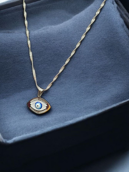 Silver-Plated Evil Eye Necklace – Waterproof & Tarnish-Resistant