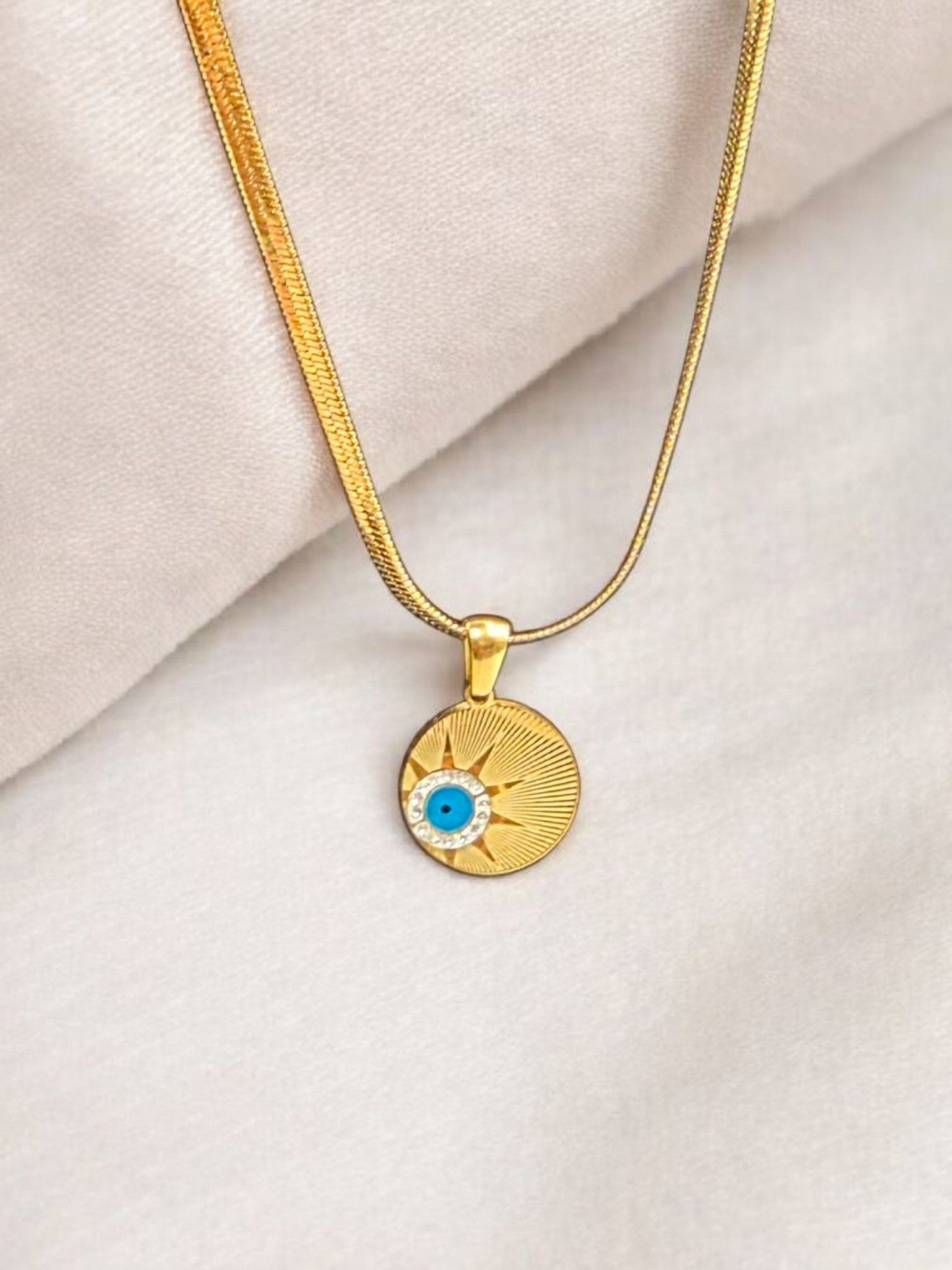 18K Gold-Plated Evil Eye Necklace – Gold Chain, Waterproof & Tarnish-Resistant