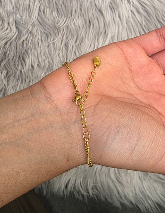 Double Chain Evil Eye Bracelet – 18K Gold Plated, Waterproof & Hypoallergenic