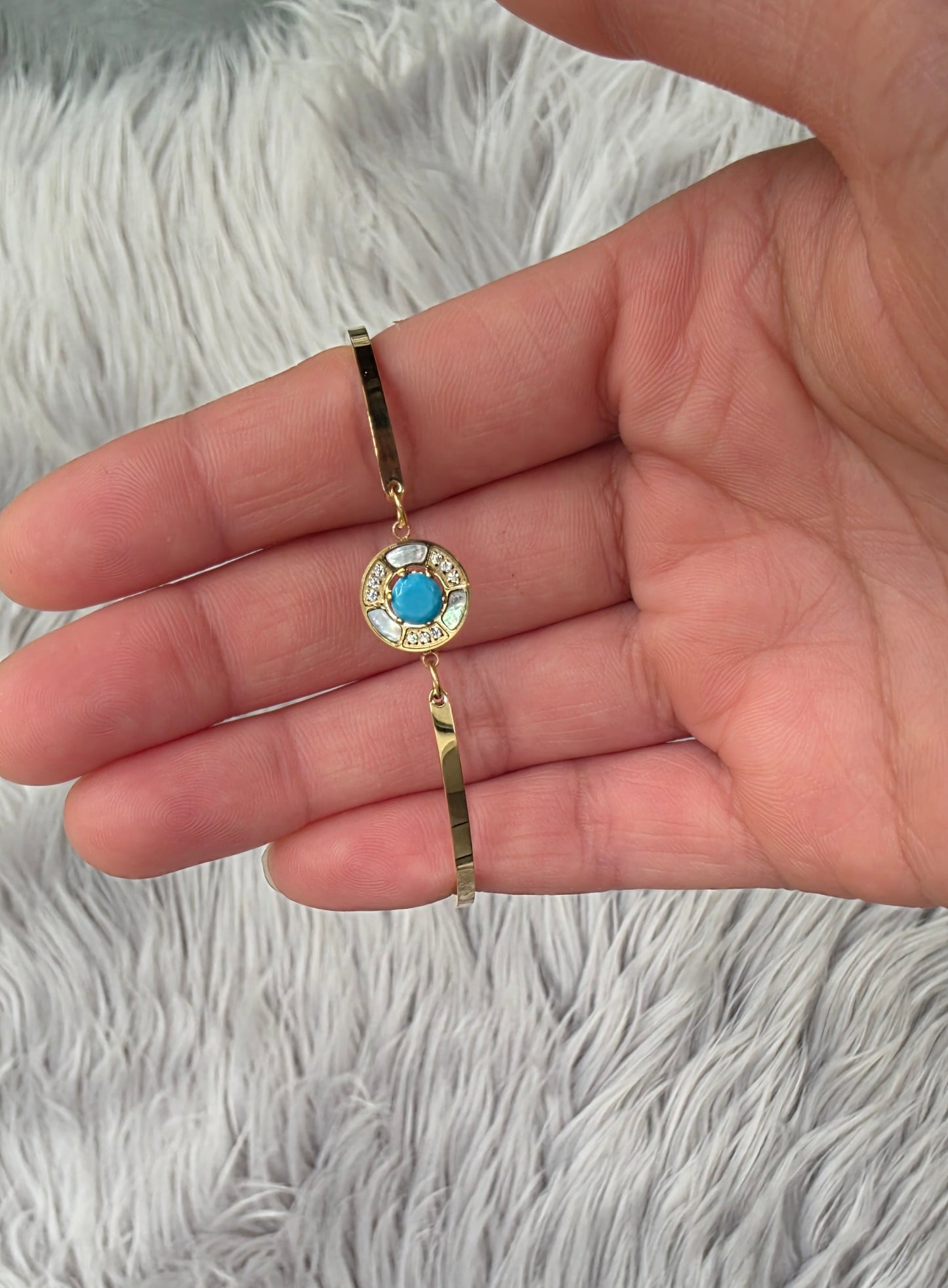 Blue Evil Eye Chain Bracelet – 18K Gold Plated, Waterproof & Hypoallergenic