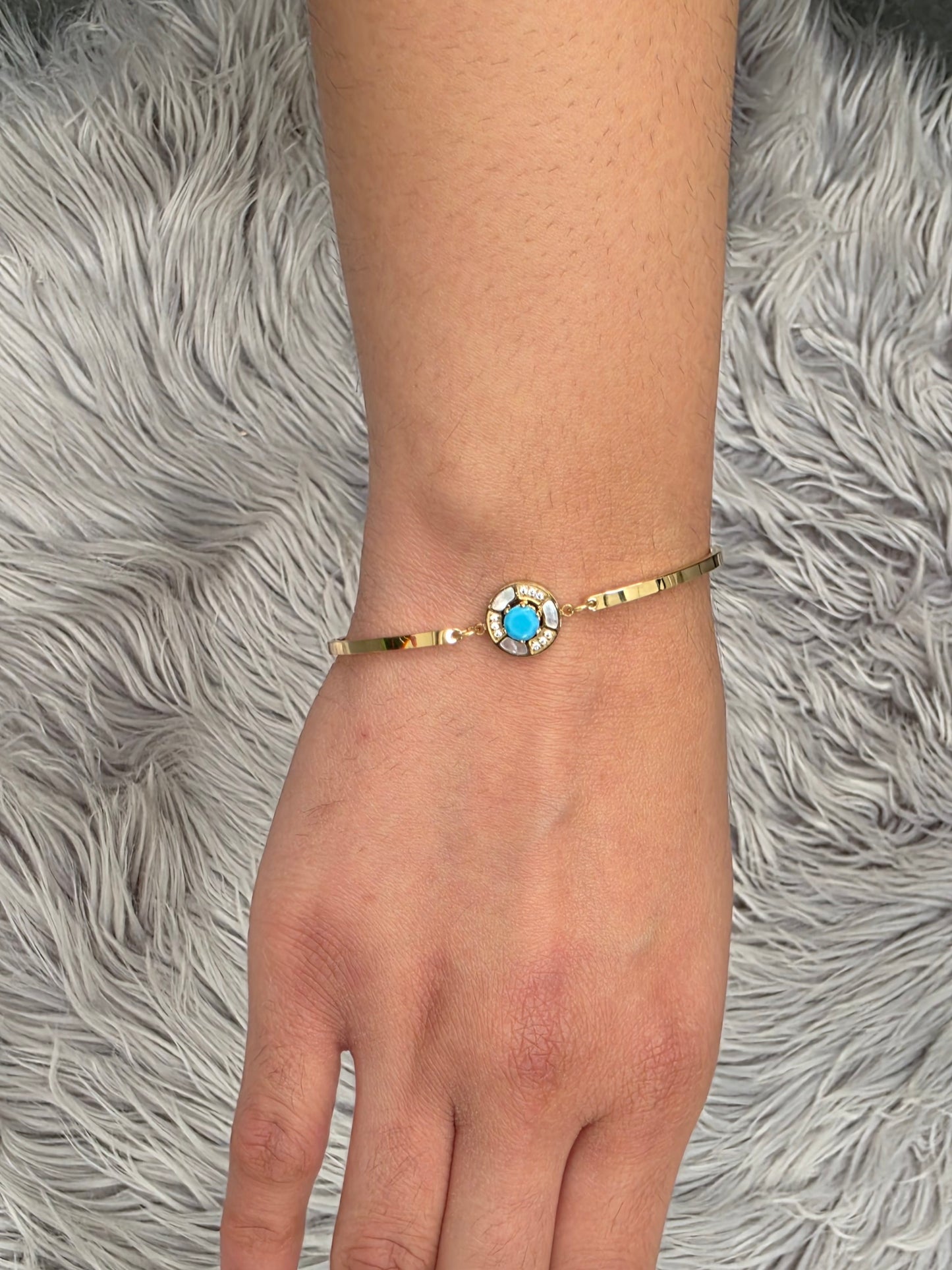 Blue Evil Eye Chain Bracelet – 18K Gold Plated, Waterproof & Hypoallergenic