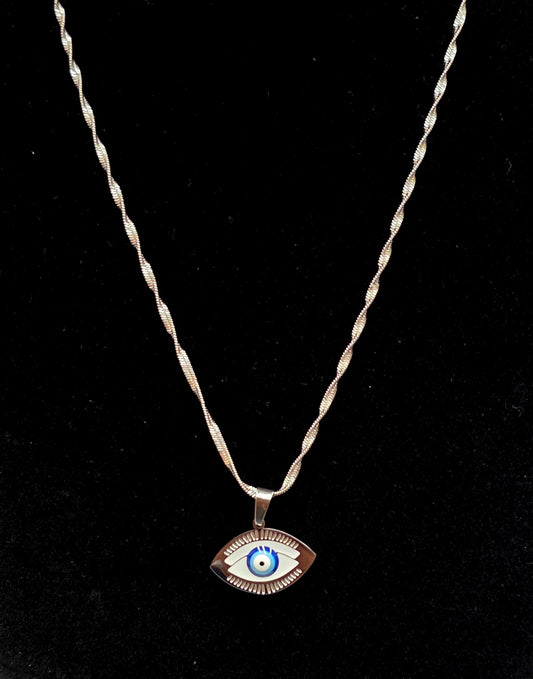 Silver-Plated Evil Eye Necklace – Waterproof & Tarnish-Resistant