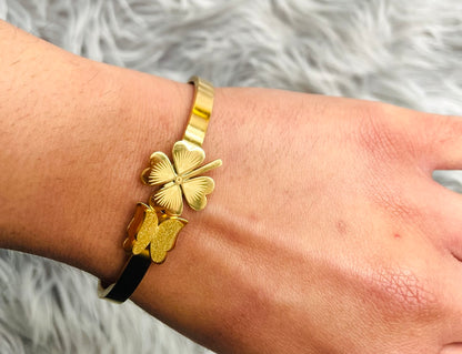 18K Gold Plated Butterfly Bracelet – Waterproof & Adjustable