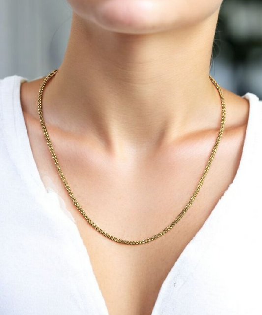 18K Gold-Plated Necklace – Gold Chain, Waterproof & Tarnish-Resistant