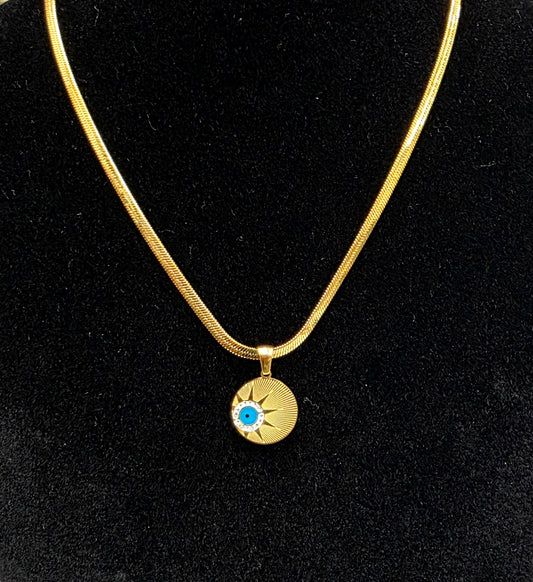 18K Gold-Plated Evil Eye Necklace – Gold Chain, Waterproof & Tarnish-Resistant