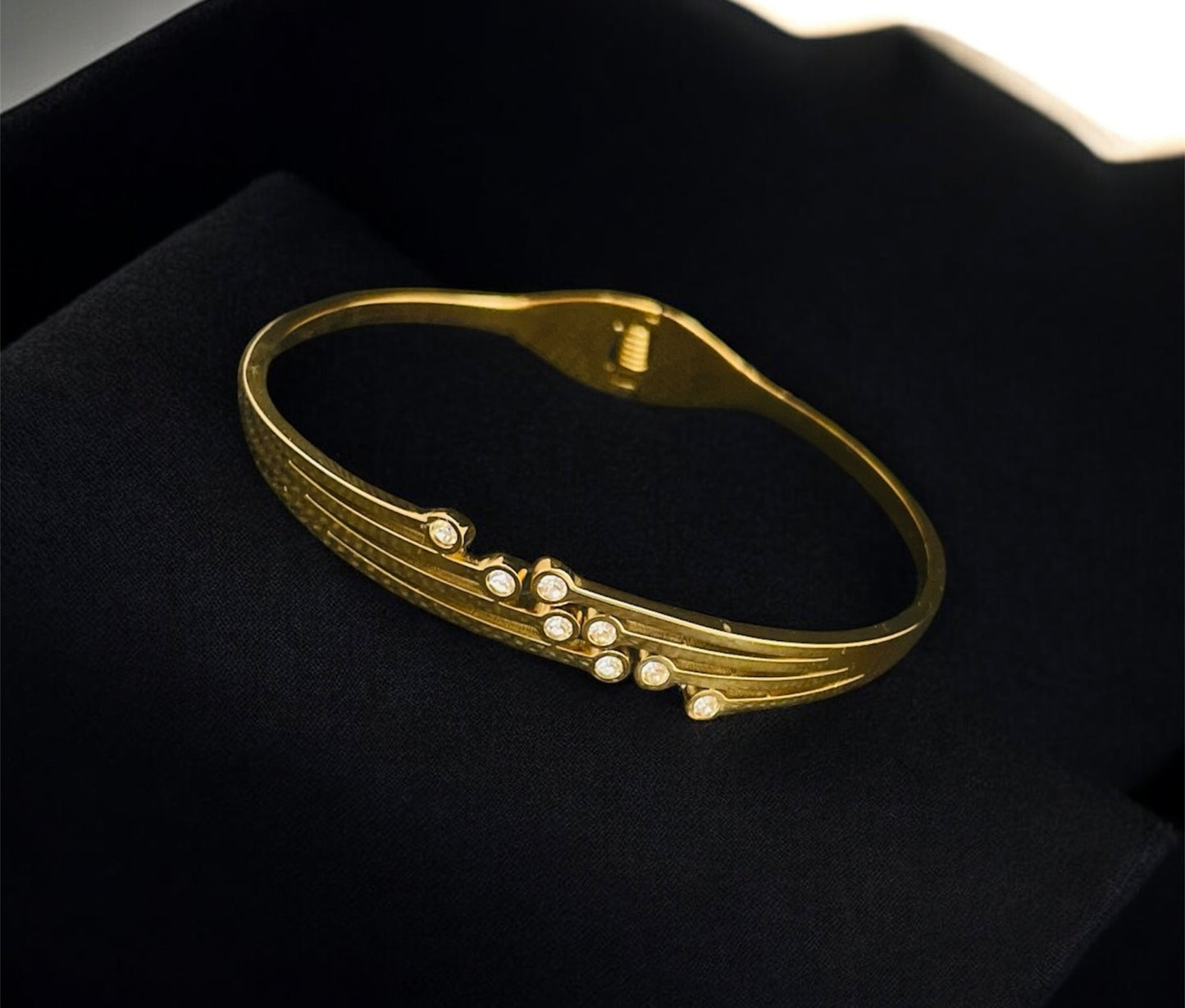 18K Gold Plated CZ Stone Bracelet – Waterproof & Everyday Wear