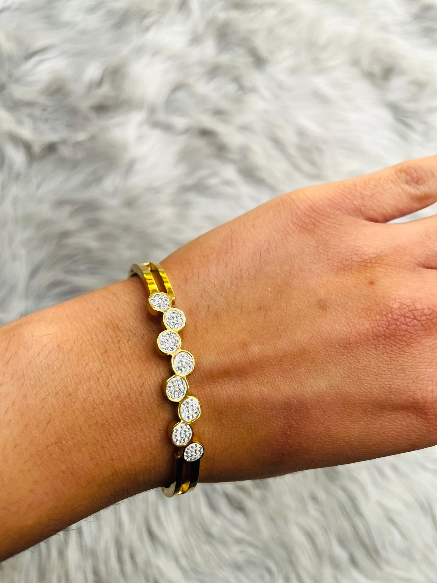 Gold & Silver Plated CZ Stone Bracelet – Waterproof & Adjustable Fit