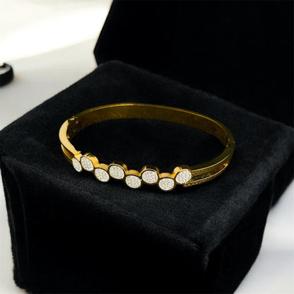 Gold & Silver Plated CZ Stone Bracelet – Waterproof & Adjustable Fit