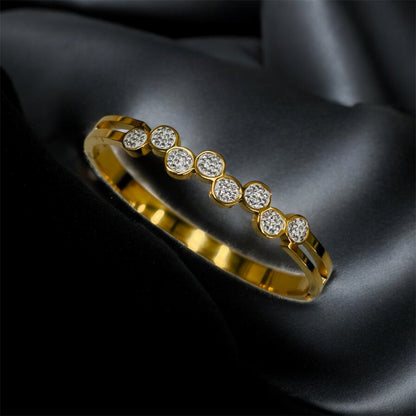 Gold & Silver Plated CZ Stone Bracelet – Waterproof & Adjustable Fit