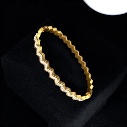 18K Gold Plated Sleek CZ Stone Bracelet – Waterproof & Adjustable Fit