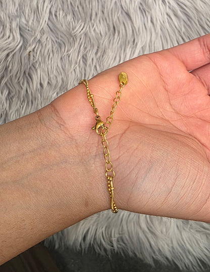 Double Chain Evil Eye Bracelet – 18K Gold Plated, Waterproof & Hypoallergenic