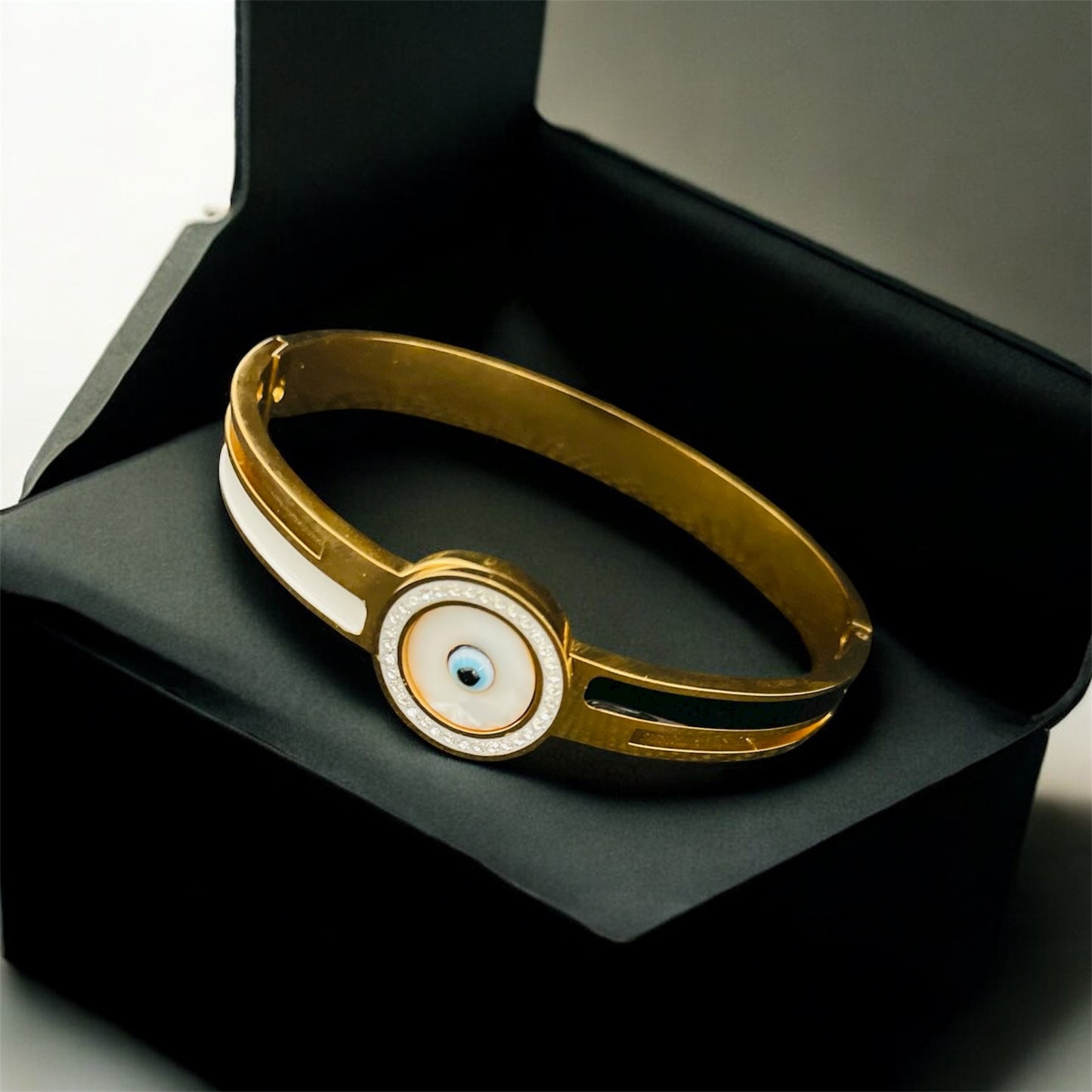 18K Gold Plated Evil Eye Bracelet – Adjustable & Waterproof