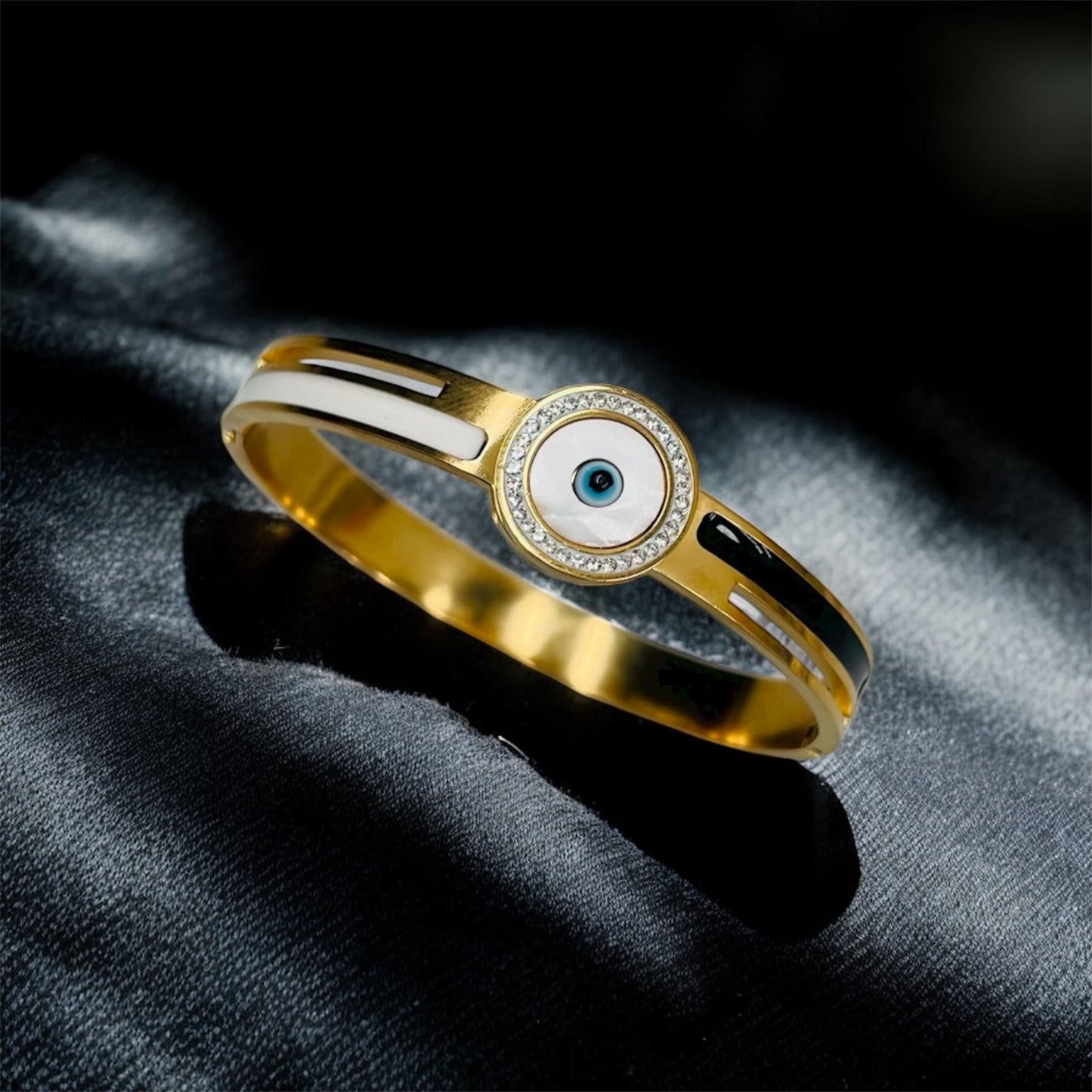 18K Gold Plated Evil Eye Bracelet – Adjustable & Waterproof
